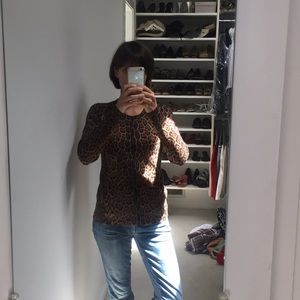 Leopard print cashmere sweater